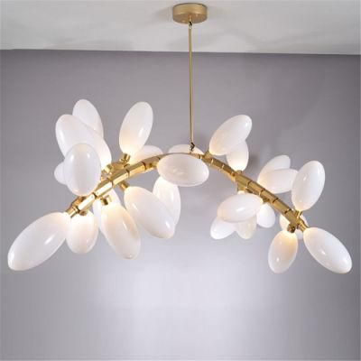 Modern Replica Design Chandelier Creative Milky Glass Kitchen Island Pendant Light Dining Room Living Room Art Deco Pendant Lamp
