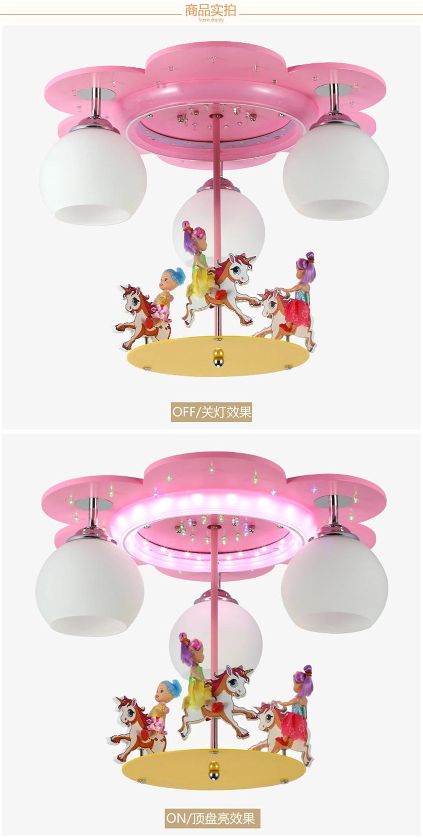 Modern Pink Ceiling Lights Deco Living Room Children Cartoon Princess Chandelier (WH-MA-154)