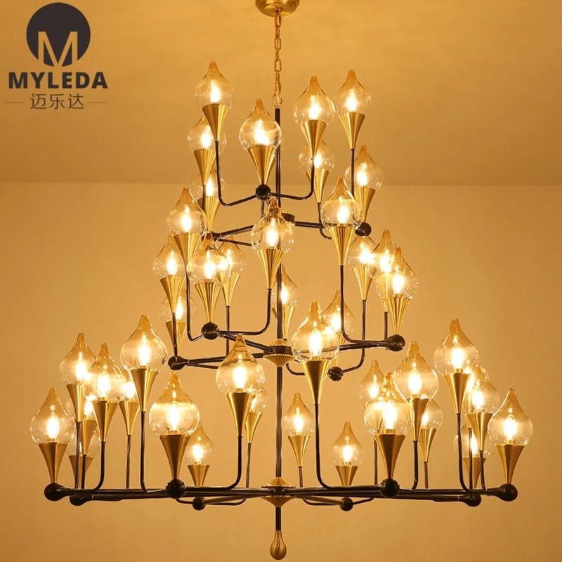 Hotel Lobby Decoration Customized Made LED Chandelier Lighting