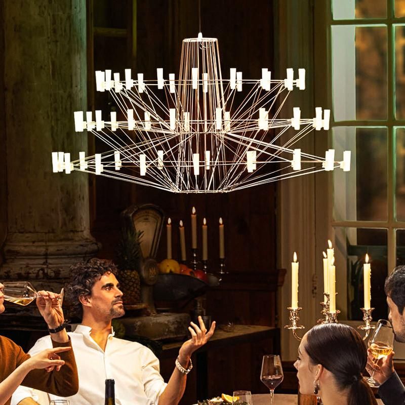 Creative Restaurant Chandelier Stainless Steel LED Chandelier Pendant Lamp