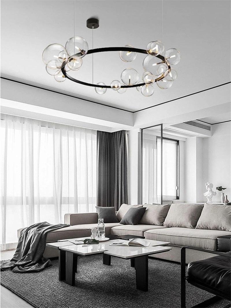 Hanging Lights Clear Glass Round Ball Globe Pendant Light