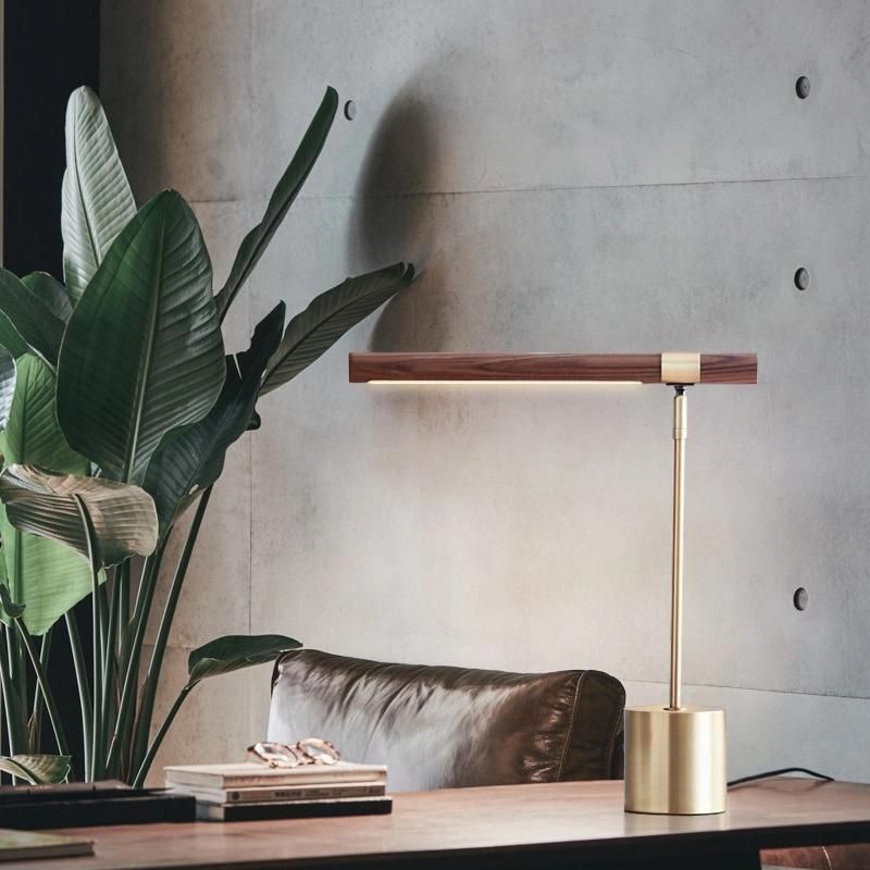 Modern Minimalist Study Table Lamp Creative Personality Wood Grain Designer Desk Nordic Post-Modern Hotel Bedside Table Lamp