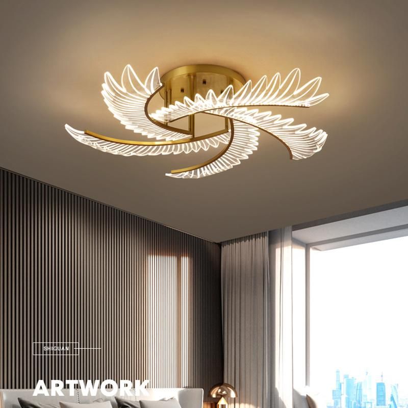 Modern Simple Ceiling Light Luxury Creative Copper Bedroom Light Warm Romantic Nordic Lamp