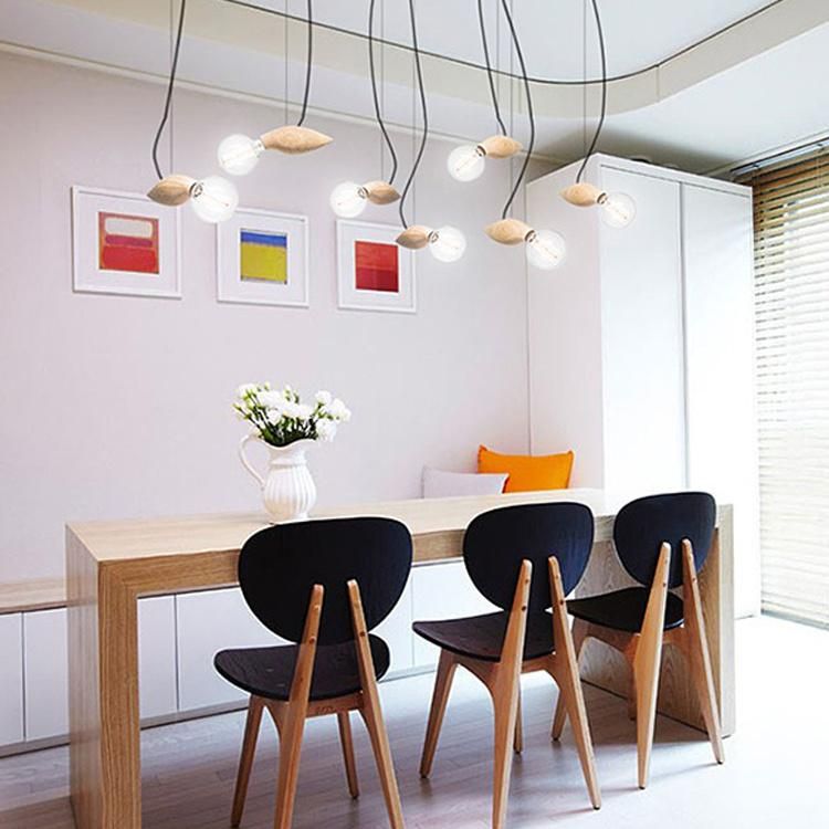 Design Simple Style Indoor Wood Dining Room Pendant Light