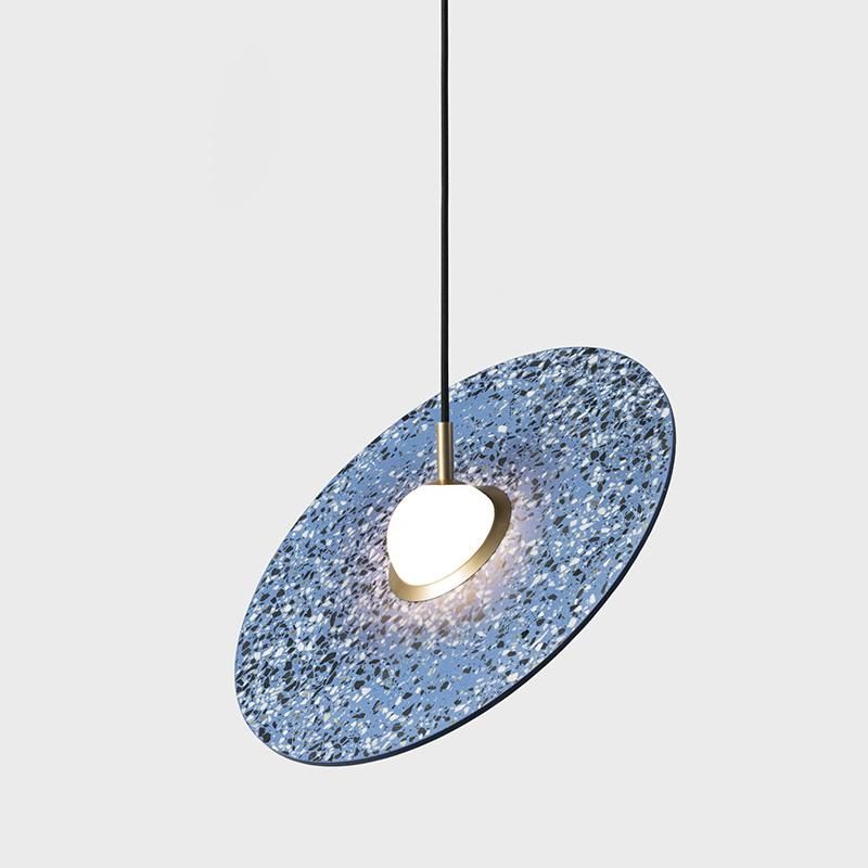 Nordic Round Pendant Light Creative Designer Bedroom Creative Terrazzo Restaurant Planet Terrazzo Pendant Lamp(Wh-Ap-128