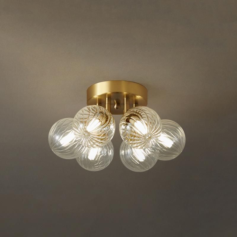 Copper Ceiling Lamp Warm Romantic Simple Modern Living Room Light Luxury Bedroom Lamp