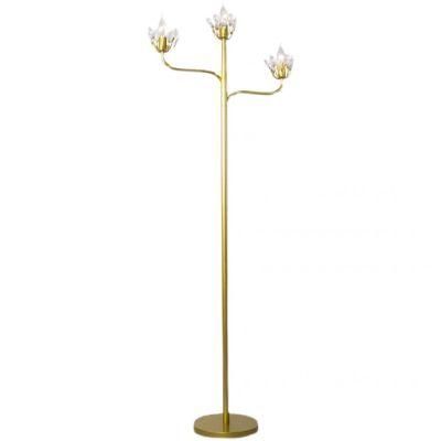 American Simple Floral Floor Lamp Retro Designer Study Bedroom Living Room Vertical Crystal Desk Lamp Energy Saving Lamp