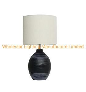 Ceramic Table Lamp with Linen Fabric Shade (WHT-575)