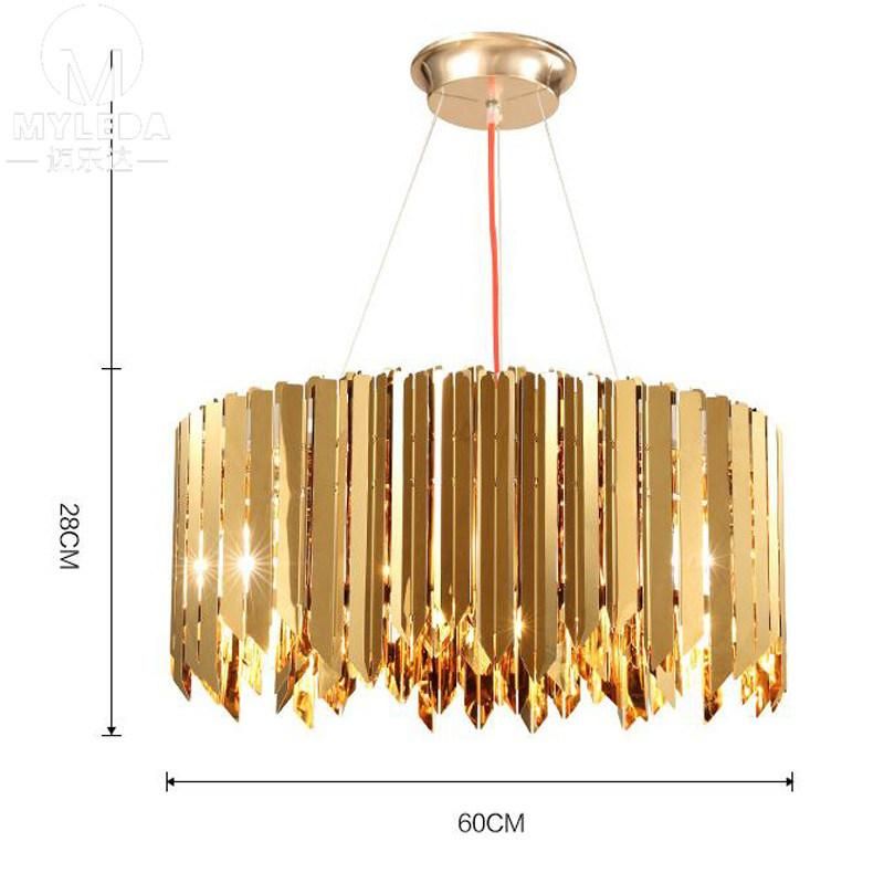 Modern Round Gold Reception LED Chandelier Lamp for Interior Projects