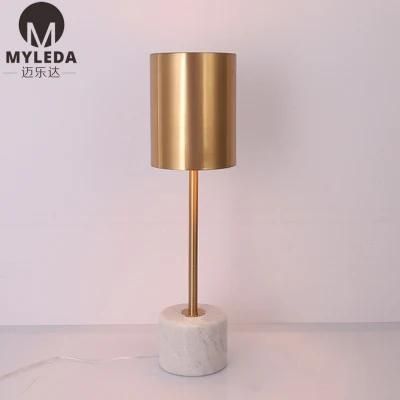 Modern Simple Metal Lampshade Marble Table Lamp