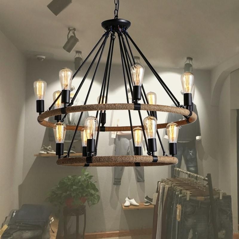 Loft Rattan Pendant Light for Kitchen Bedroom Dining Room Lighting Fixtures (WH-VP-12)