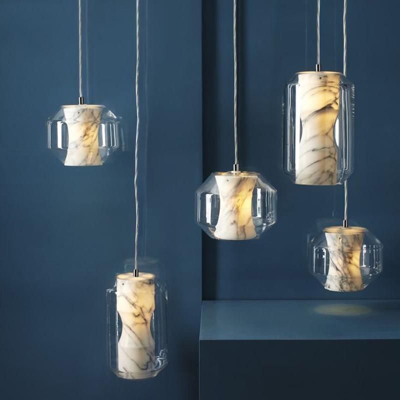 Nordic Modern Marble Pendant Lights Hall Restaurant Hotel Glass Pendant Lamp (WH-AP-204)