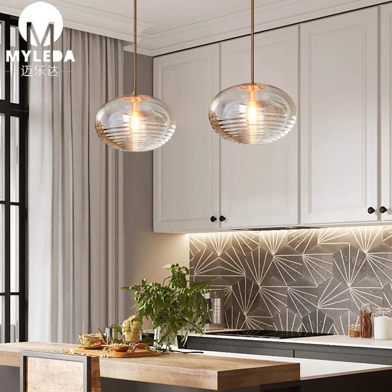 Modern Metal Pendant Lamp Glass LED Hotel Lamp