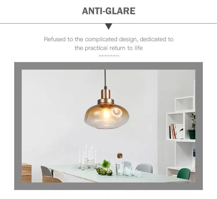 Cooper / Blue / Red Glass Pendant Light Irregular Shape Suitable for Bar, Restaurant, Cafe Atmosphere Hanging Light Ceiling Light Pendant
