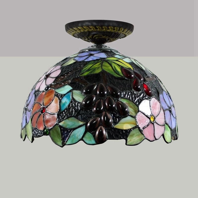 Tiffany Lamp Europ Style 30cm Semi Flush Mount Ceiling Lights (WH-TA-13)
