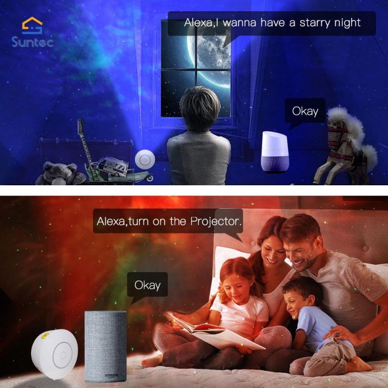 Hot Selling Smart WiFi Star Projector with Galaxy Nebula Cloud/Moving Ocean Wave Star Sky