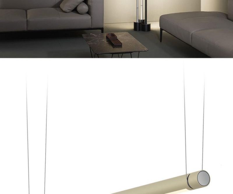LED Indoor Linear Slack-Line Single Luminaires Decorative Floor Modern Pendant Hanging Living Room Hotel Bar Restaurant Light