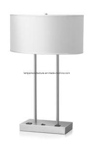 Brush Nickel Two Tubes Metal Table Lamp with UL/cUL Certificate