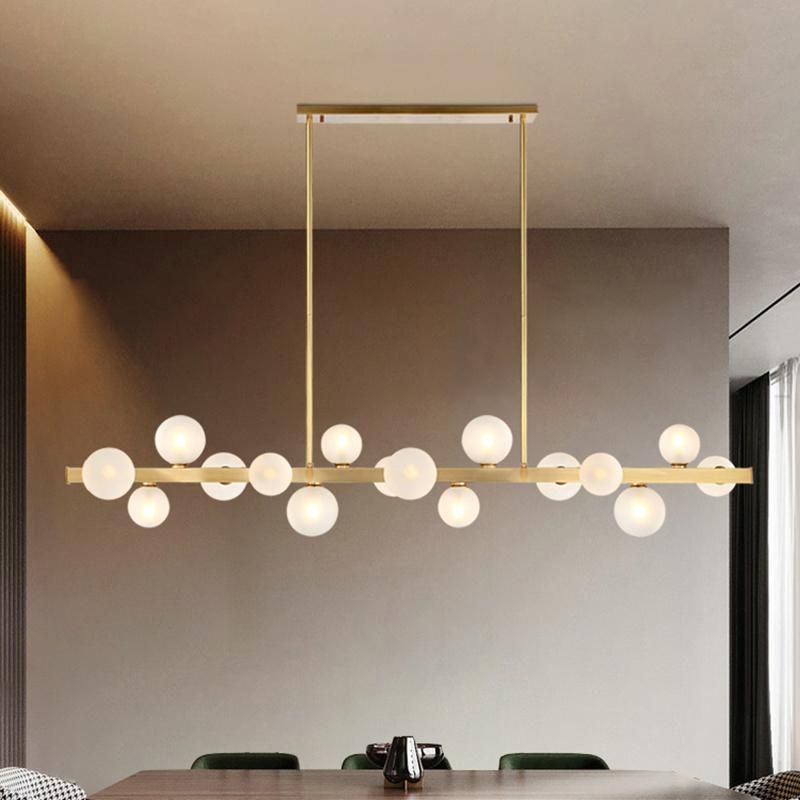 Long Living Room Lamp Full Copper Dining Room Pendant Lamp