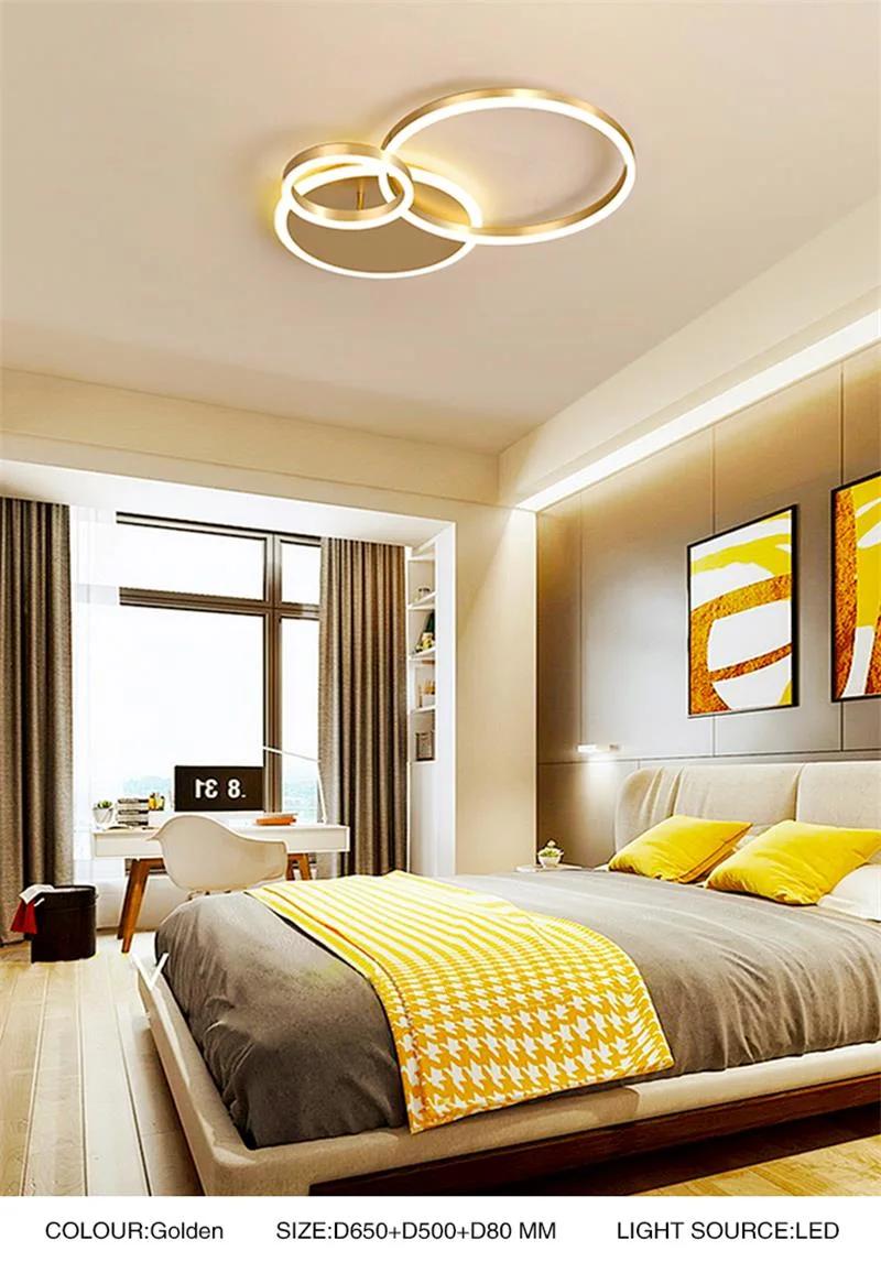 Modern Indoor Luxury Remote Control LED Round Ring Ceiling Light