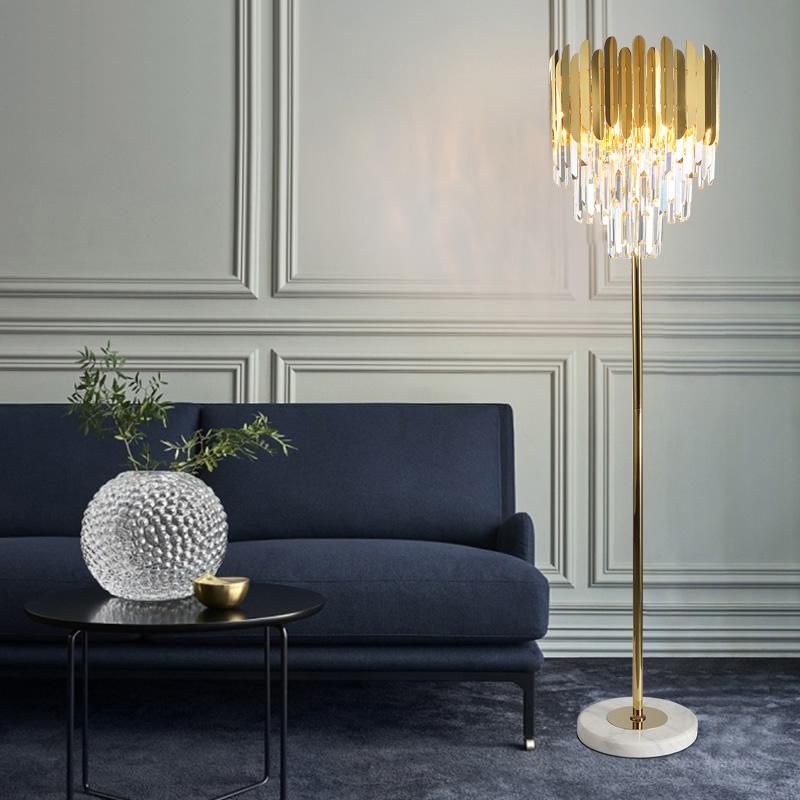 Modern Crystal Floor Lamp Stand Lamp for Living Room Reading Bedroom Standing Lamp (WH-MFL-81)