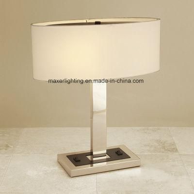 Decorative Oval Table Lamp Fabric Desk Light for Hotel