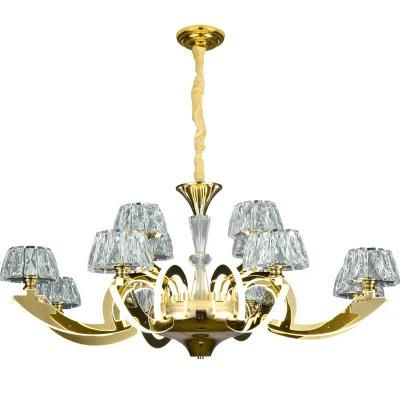 Dafangzhou 340W Light China 5 Light Chandelier Manufacturer LED Professional Lighting Sliver Frame Color Hanging Pendant Lamp Applied in Hotel