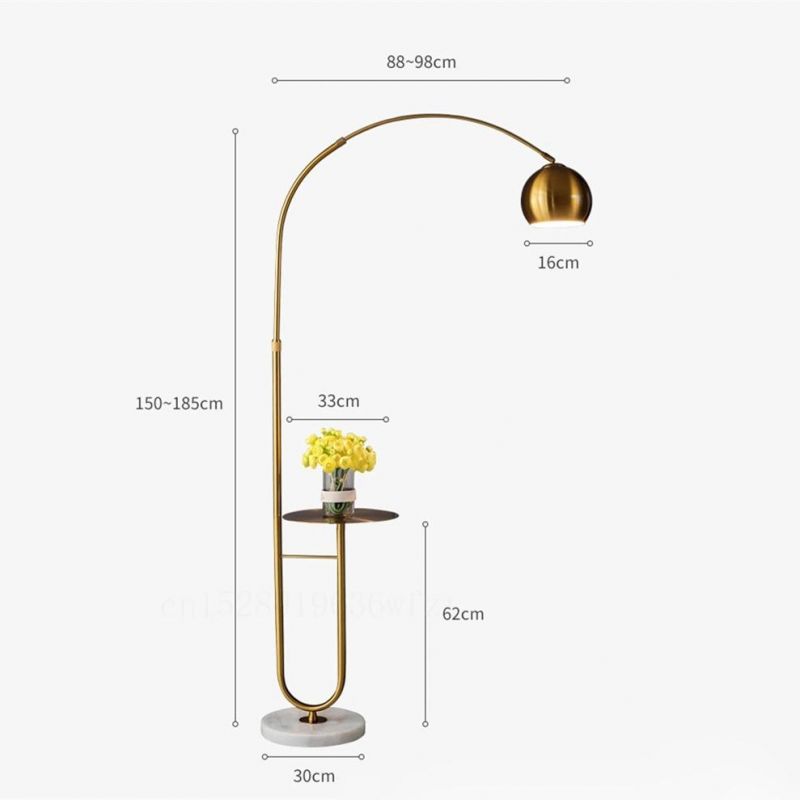 Modern Floor Lamp LED Standing Lamp with Round Table Art Deco Living Room Sofa Standing Lamp LED for Living Room (WH-MFL-128)