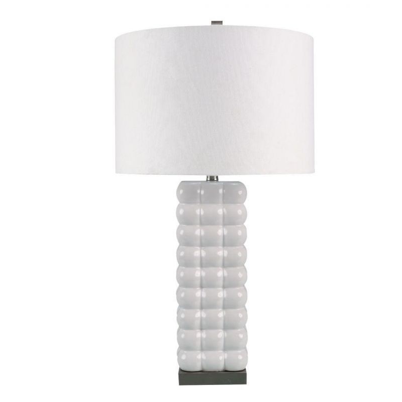 Retro Ceramic Iron Table Lamp Blue White Modern Style Desk Lamp Porcelain Lamp for Furniture