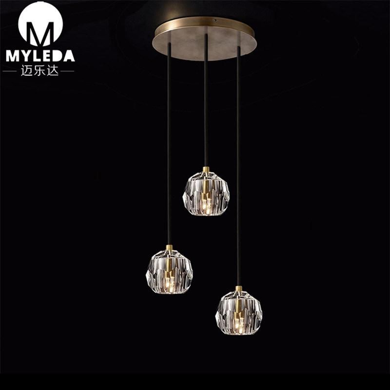 Modern Clear Crystal Glass Globe Pendant Light Fixture