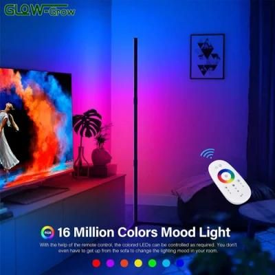 Dimmable Modern Remote Control Standing Lamp RGB LED Corner Floor Light for House Home Decoration