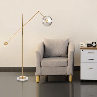 Modern Minimalist Marble LED Golden Glass Ball Floor Lamp Living Room Sofa Vertical Lighting (WH-MFL-41)