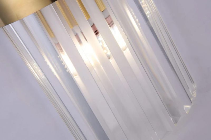 Golden Luxury European Hotel Living Room Light Crystal Glass Wall Lamp