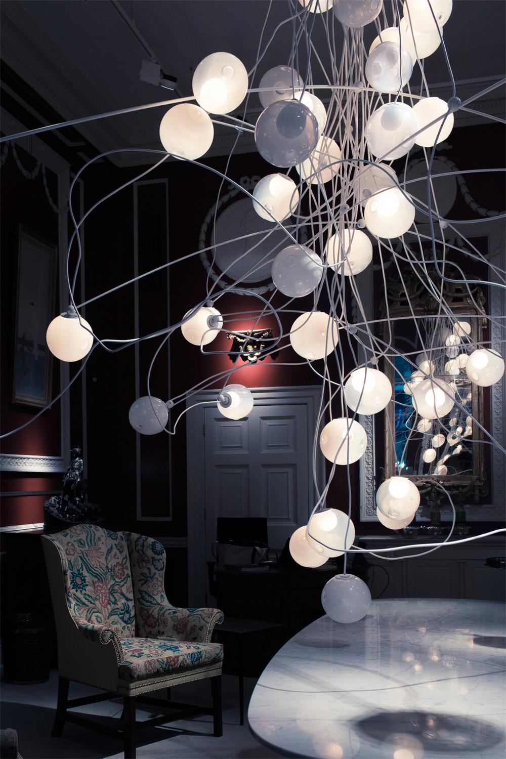 2022 Nordic Style Glass Ball Lamp Designer Lights for Ceiling Adjustable Shape Chandelier