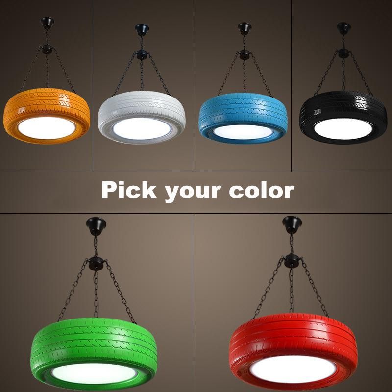 Loft Industrial Wind Tire Pendant Light Color LED Lamp Bead Hanging Retro Chandelier (WH-VP-132)