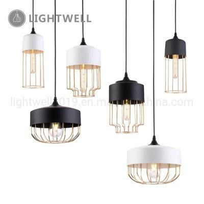 Hanging Lamp Matt Black Matt White and Copper Painting Iron Decorative indoor pendant light