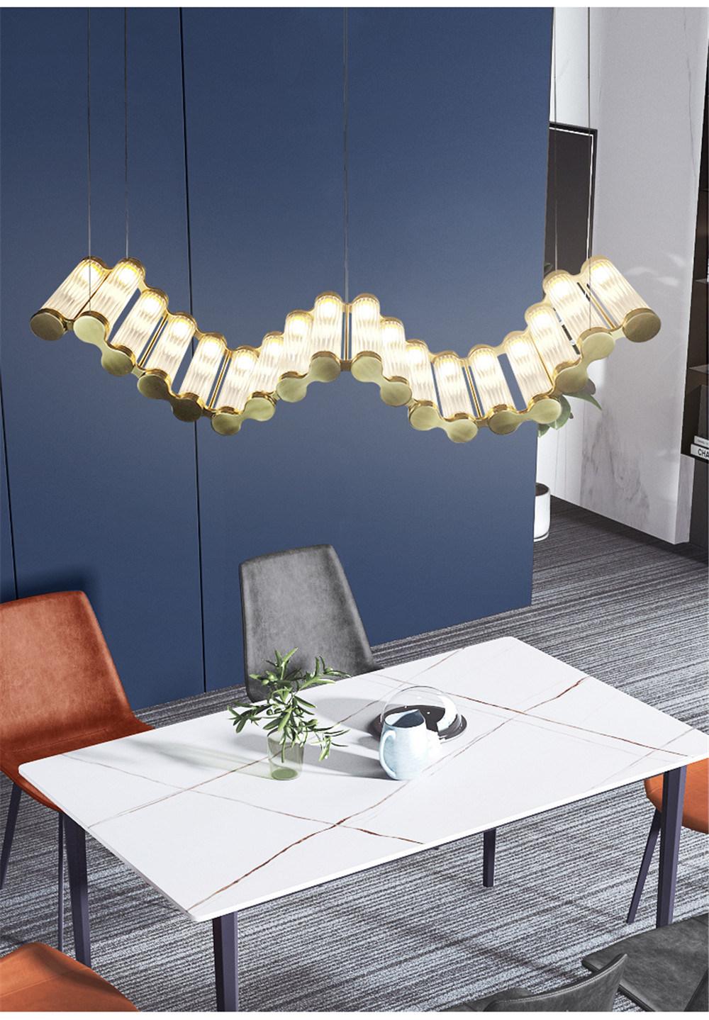 Luxury Stretched Chandeliers for Home Long S-Shape Hanglamp Kitchen Living Room Villa Round Bedroom Suspension Luminaire