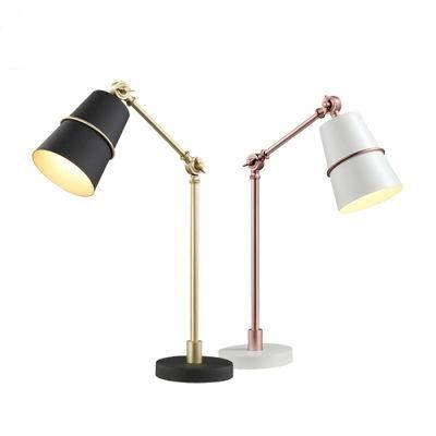 Modern Gold Nad Black Bedroom Desk Table Lamp with Adjustable Angle