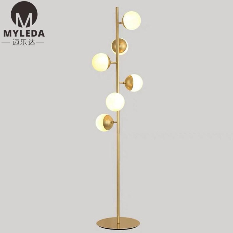 Modern Glass Metal Floor Light Standing Lamp