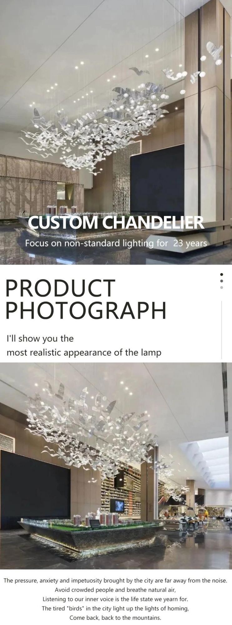 White Glass Bride Shape Lamp Decoration Commercial Center Staircase Custom Chandelier Light