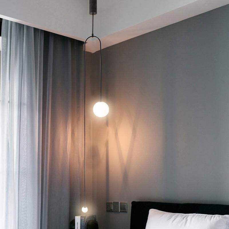 Modern Glass Pendant Lighting Art Indoor Evert Eye-Catching Minimalist Double Globe Pendant Light (WH-AP-305)