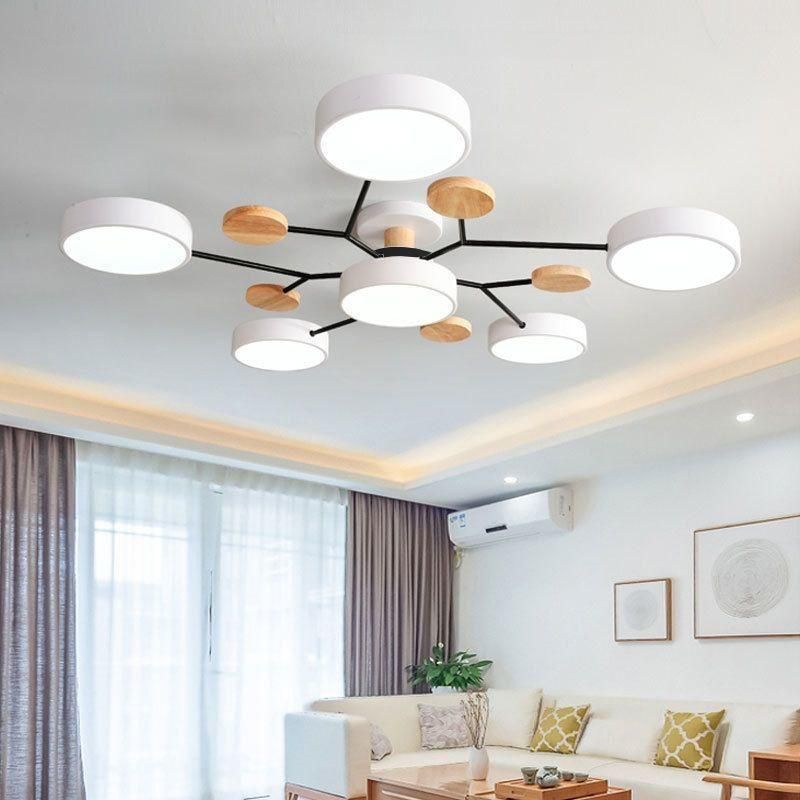 Ceiling Chandelier LED Lamp Bedroom Wooden Ceiling Lamp Dining Room Chandelier (WH-WA-19)