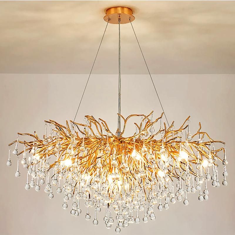 Villa Chandelier Tree Droplet Crystal Lamp Shop Lamp Pendant Lamp