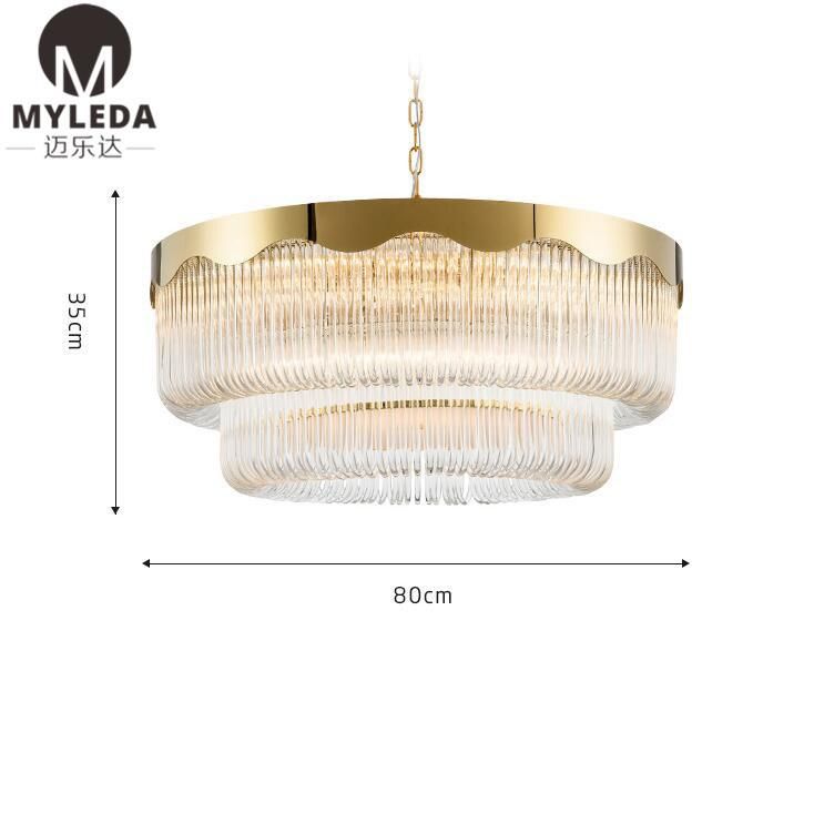 Decorative Art Design Interior Design Glass Strip Decorative Ceiling LED Pendant Lamp