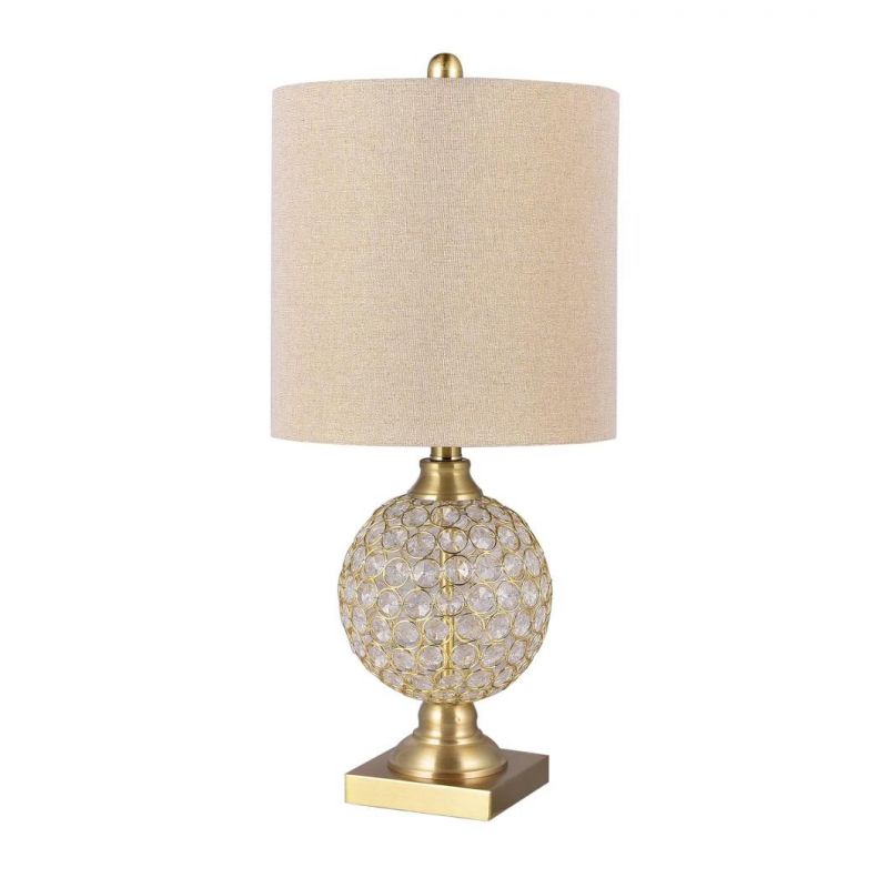 European Style with Golden Metal Crystal Table Lamp for Living Room Bedroom Romantic Bedside Lamp