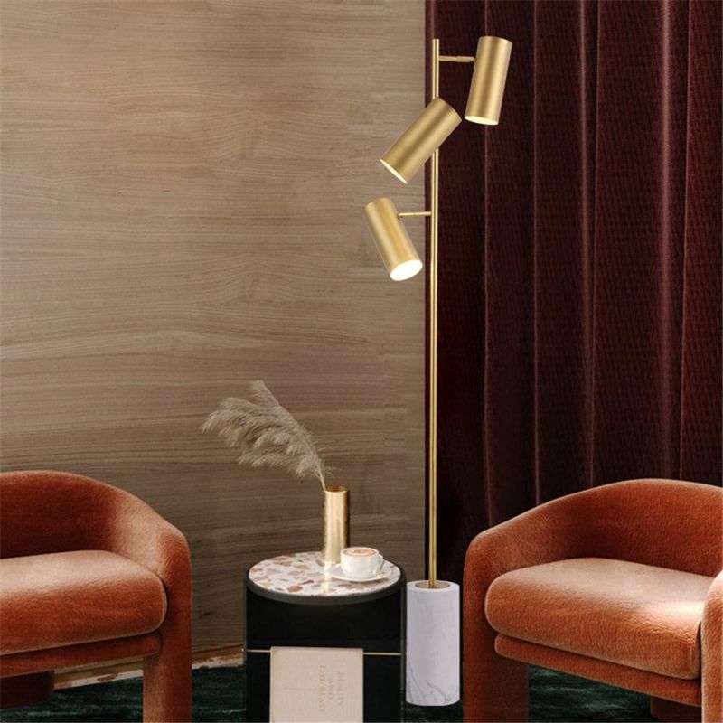 360 Degree Rotating Lamp Head Modern Marble Golden Floor Lamp