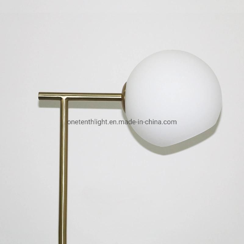 Metal Body in Antique Brass Finish and Glass Shade Table Lamp