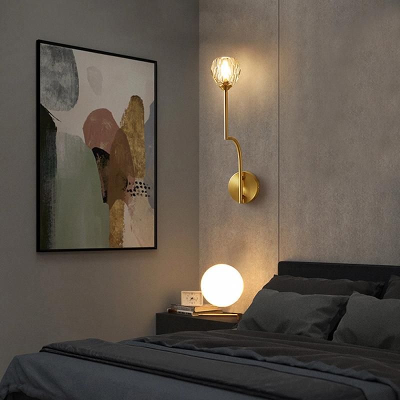 Modern Simple Room Personality Bedside Light Creative Crystal LED Wall Lamp