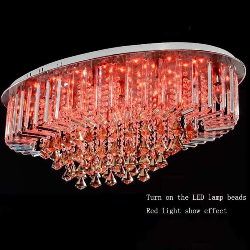Oval Crystal Chandelier for Living Room Bedroom Hotel Ceiling Chandelier (WH-CA-55)