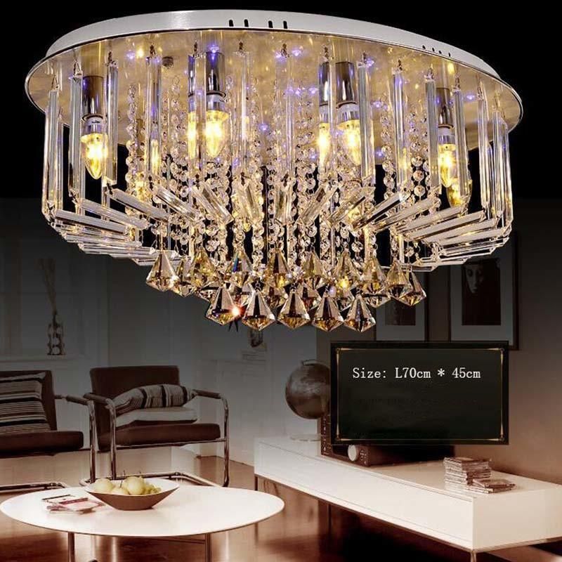 Oval Crystal Chandelier for Living Room Bedroom Hotel Ceiling Chandelier (WH-CA-55)